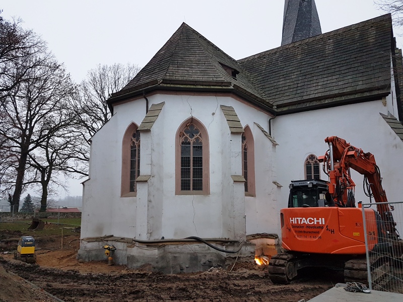 Sanierung des Fundamentes der Kirche